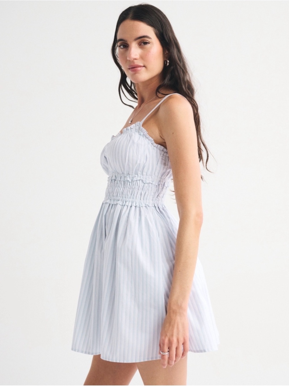 Abercrombie Light Blue Striped Smocked Sundress - Picture 3 of 7